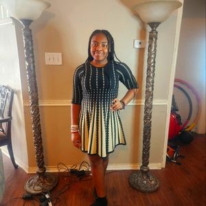 Striped Jacquard Sweater dress